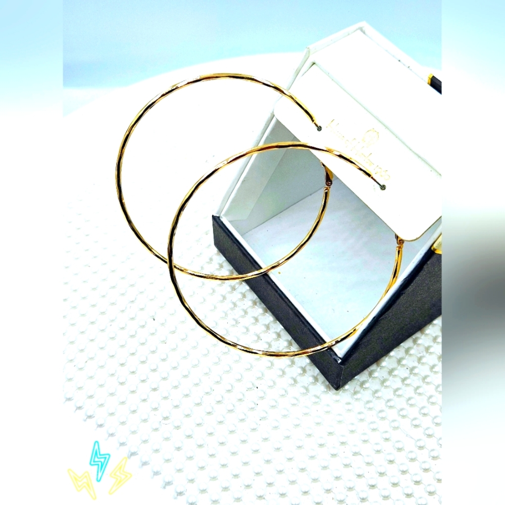 Textured 2mm Hoops - Picture 2 of 7